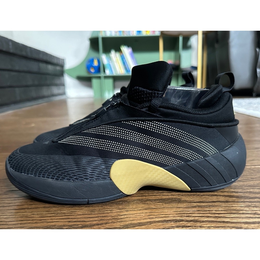 Adidas D.O.N. Issue 7 Men 6.5 Black Gold Basketball Shoes Sneakers Hoops Gym